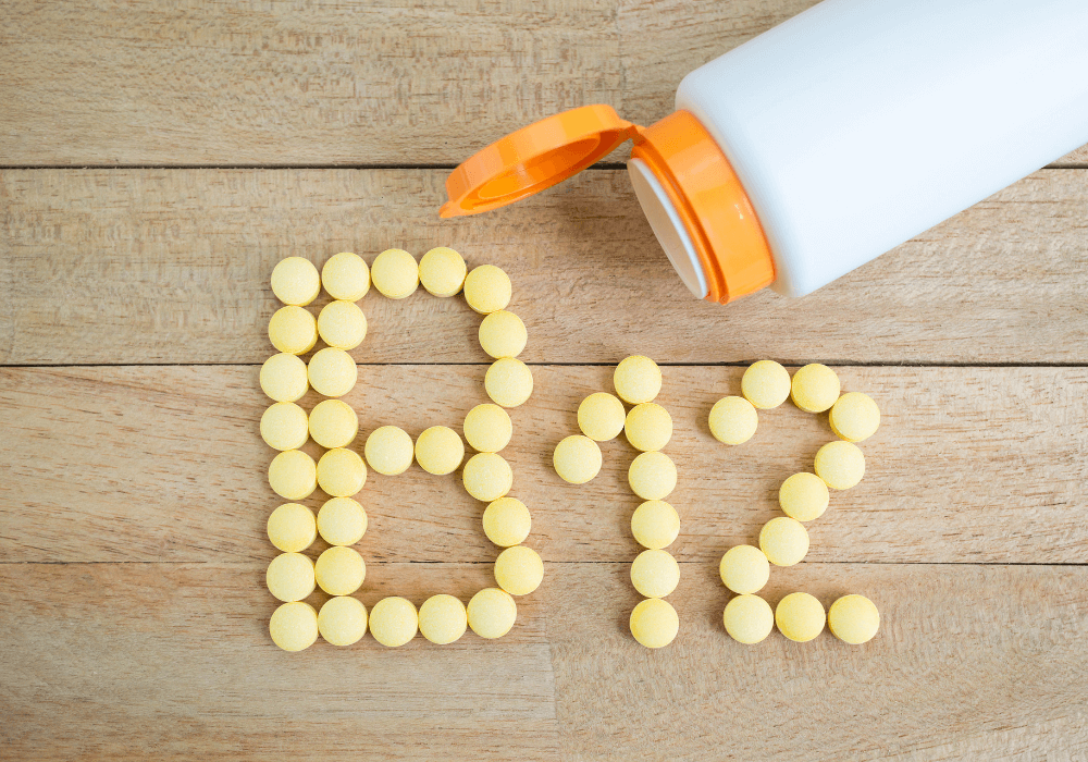 This image shows B12 vitamins spelling the word